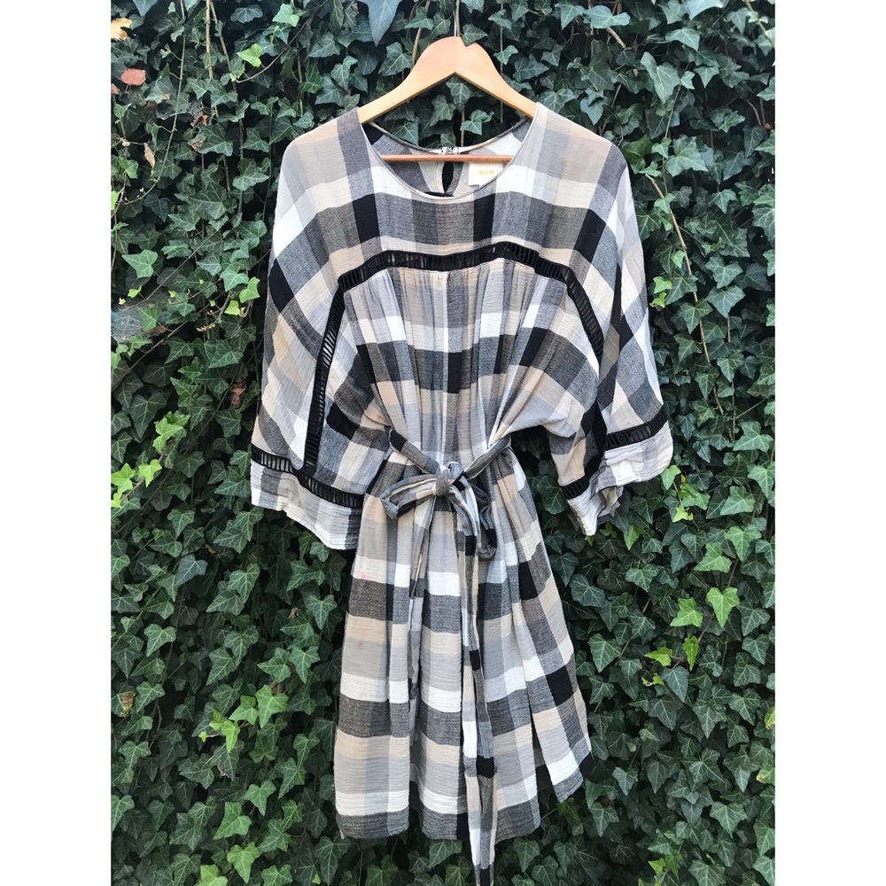 Fall Checkered Dress Maeve Anthropologie Tie Waist